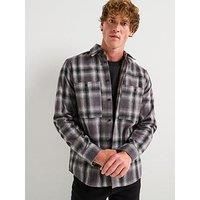 Belstaff Outpost Flannel Check Overshirt - Grey