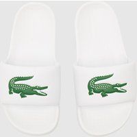 Lacoste White & Green Serve 1.0 Boys Youth Slides