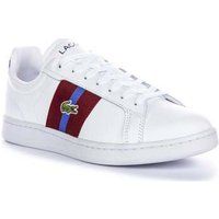 Lacoste  Carnaby Pro CGR 124 1 SMA Mens Lace Up White Burgundy  men's Trainers in White