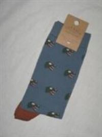 BNWT FAT FACE Mens Dinosaur Head Socks Petrol Blue Size 9.5 - 11
