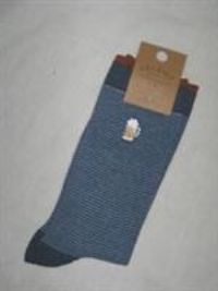 FAT FACE Mens Blue Novelty Lager Beer Stripe Socks | Size UK 6-9 EU 40-43 - 40-43 Regular