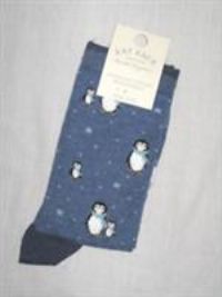 BNWT FAT FACE Ladies Fluffy Penguin Socks  Blue  Size 4 - 7
