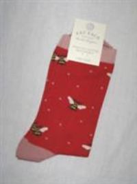 BNWT FAT FACE Ladies Bee Socks  Red  Size 4 - 7