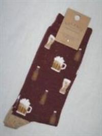 BNWT FAT FACE Mens Beer Socks Burgundy Red Size 6.5 - 9