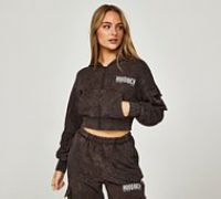 Hoodrich Womens OG Peak Acid Wash Full Zip Hoodie - Brown - Size XS
