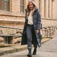 North Ridge Women/'s Long Line Roaming Jacket with Generous Hood, Water Repellent and Insulated Women/'s Coat, Women/'s Winter Coat (UK, Numeric, 20, Regular, Regular, Grey)