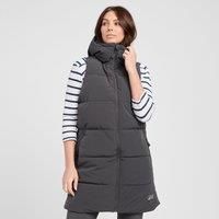 North Ridge Women’s Long Line Roaming Gilet with Generous Hood, Water Repellent and Insulated Women/'s Gilet, Women/'s Hiking & Outdoor Recreation Clothing (UK, 16, Grey)