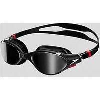 Speedo Unisex Biofuse 2.0 Swimming Goggles | Patented Easy Adjustment | Anti-Fog | Anti-Leak | Enhanced Fit | Improved Comfort , Black/Chrome, One Size