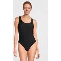 Speedo Solid Scoop Neck Mesh 1 Piece - Anthracite
