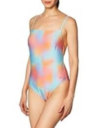 Speedo Womens Alv Pt 1Pc One Piece Swimsuit Blue/Orange 38