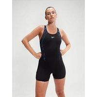 Speedo Women's Hyperboom Splice Legsuit Swimsuit UK6 Black/Blue Training