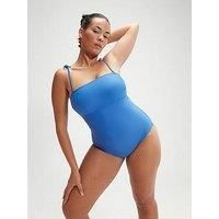 Speedo Womens Bandeau Tie Strap Swimsuit - Blue