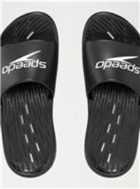 Speedo Men/'s Slides | Pool Sliders | Quick Dry, Black, 10 UK