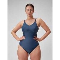 Speedo Women/'s Shaping Strappy 1 Piece Swimsuit | Shapewear | Beach and Holiday Swimwear, Spruce Blue, 32/8