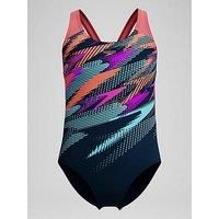 Speedo Girls Digi Placement Splashback - Black/Pink