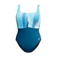 Speedo Womens Shaping ContourEclipse Printed 1 Pc Dark Teal 36