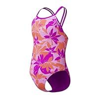 Speedo Girls Printed Twinstrap Swimsuit Swimming Costume Diva Size 9-10 Years
