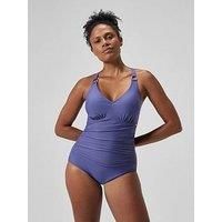 Speedo Womens Shaping V Neck 1 Piece - Purple