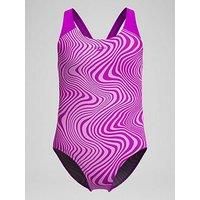 Speedo Girls Digital Allover Splashback Swimsuit Swimming Costume Diva Size 11-12 Years