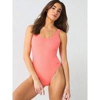 Speedo Womens Textured Deep U-Back - Coral Sands - Pink