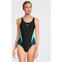 Speedo Womens ColorBlack 2.0 One Piece Swimsuit Artic Glass 10
