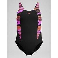 Speedo Girls Hyperboom Splice Muscleback - Black/Pink