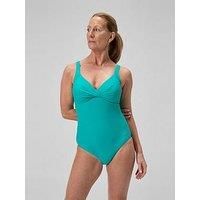 Speedo Womens Shaping Cross Knot 1-Piece Swimsuit - Blue