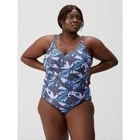 Speedo Womens Shaping Printed V Neck 1 Pc - Purple