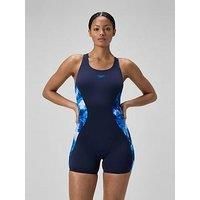 Speedo Womens Digital Printed Legsuit - Blue
