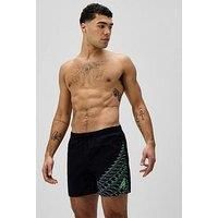 Speedo Mens Medley Logo 16 Inch Watershort - Black/Green