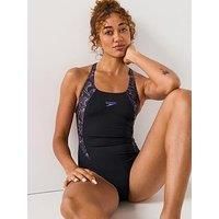 Speedo Women/'s Hyperboom Splice Muscleback Swimsuit | Clasic Design | Quick Drying | Training | FitneS | Chlorine Resistant, Bright Peach, 2828