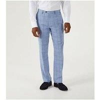 Skopes Dudley Check Tailored Suit Trousers - Light Blue