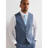 Skopes Anthony Suit Waistcoat For Men in Blue Check, 36R-62R