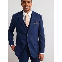 Skopes Wright Tailored Fit Pinstripe Suit Jacket - Navy