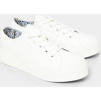 Joe Browns Women's Essential White Low Top Flatform Trainers