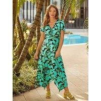 Joe Browns Women's Neon Floral Puff Sleeve Drawstring Waist Maxi Dress
