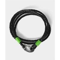 Joe Browns A Dash Of Lime Premium Leather Bracelet - Black