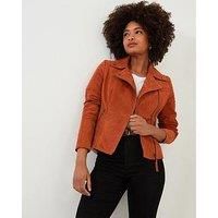 Joe Browns Women's Asymmetric Suede Leather Biker Jacket