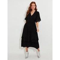 Joe Browns Women's Flattering Boho Lace High-Low Hem Dress