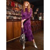 Joe Browns Purple Flocked Jersey Dress