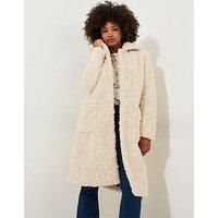 Joe Browns Long Teddy Coat - Cream