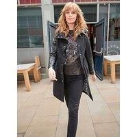 Joe Browns Black Longline Biker Jacket