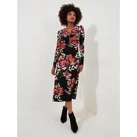 Joe Browns Women's Zip-Front Floral Midi Jersey Dress