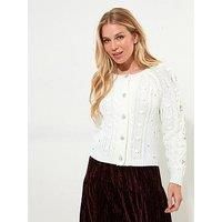 Joe Browns Women's Diamanté Embellished Cable Knit Cardigan
