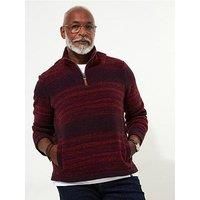 Joe Browns Striped Funnel Neck Sweatshirt - Dark Purple
