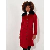 Joe Browns PETITE Women/'s Detachable Faux Fur Collar Military Jacket, Regular Fit, Red, UK 10 PETITE