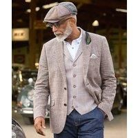Joe Browns Men/'s Woven Linen Blend Suit Blazer, Mocha, 48