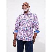 Joe Browns Men/'s Floral Paisley Long Sleeve Shirt Button, Purple, XXL