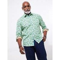 Joe Browns Men/'s Summer Ditsy Floral Long Sleeve Shirt Button, Green, S