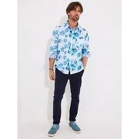 Joe Browns Men/'s Watercolour Floral Print Long Sleeve Shirt Button, Blue, XXL